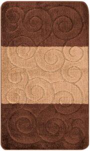 Set 2 Covorase antiderapante de baie, Sile 2518 Maro, Diverse Marimi Dreptunghi, 60 x 100 / 50 x 60