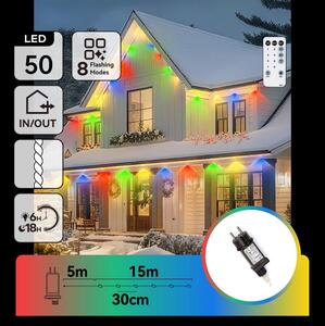 Aigostar - Instalație luminoasă de Crăciun LED dimmabilă pentru exterior 50xLED/8 funcții 20m IP44 multicolor + telecomandă