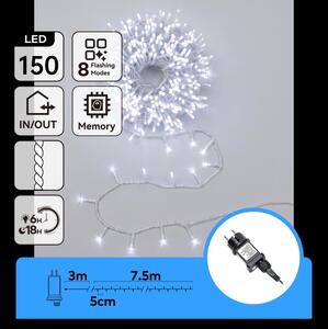Aigostar - LED Ghirlandă de Crăciun pentru exterior 150xLED/8 funcții 10,3m IP44 alb rece