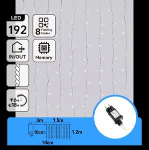 Aigostar-LED Ghirlandă de Crăciun pentru exterior 192xLED/8 funcții 4,5x1,2m IP44 alb rece