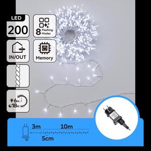 Aigostar - LED Instalație luminoasă de exterior pentru Crăciun 200xLED/8 funcții 13m IP44 alb rece