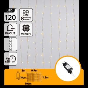 Aigostar - Ghirlandă LED de exterior pentru Crăciun 120xLED/8 funcții 3,9x1,2m IP44 alb cald