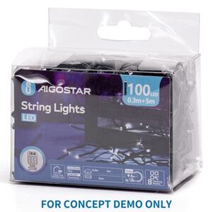 Aigostar - LED Ghirlandă de Crăciun pentru exterior 200xLED/8 funcții 3xAA 10,3m IP44 roz