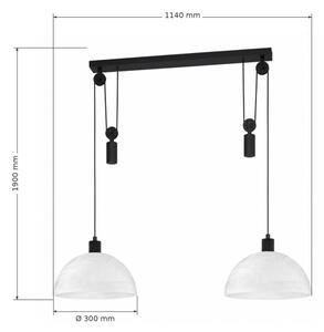 BRILAGI - lustru LED suspendat pe cablu RETRO GLASS 2xE27/40W/230V negru/alb