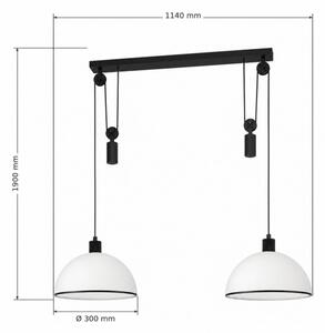 BRILAGI - Lustră LED pe cablu RETRO GLASS 2xE27/40W/230V negru/alb