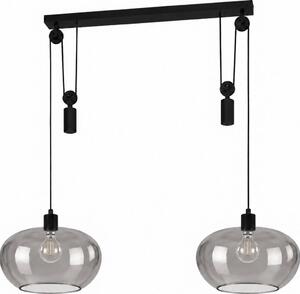 BRILAGI - lustră LED suspendată pe cablu RETRO GLASS 2xE27/40W/230V negru/gri fumuriu
