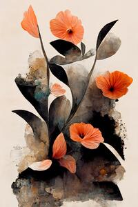 Ilustrare Abstract Flowers, Treechild, (26.7 x 40 cm)