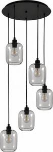 BRILAGI - lustra LED pe cablu RETRO GLASS 5xE27/60W/230V negru/gri fumuriu