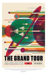 Ilustrație The Grand Tour (Retro Planet Poster) - Space Series (NASA), (26.7 x 40 cm)