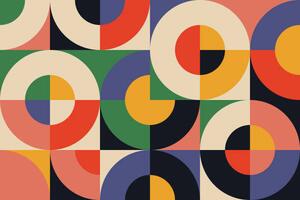Ilustrație Bauhaus Geometry Artwork Abstract Vector Design, Normform, (40 x 26.7 cm)