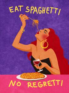 Ilustrație Eat spaghetti no regretti, Raissa Oltmanns, (30 x 40 cm)