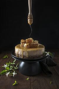 Fotografie de artă Baklava cheesecake and honey comb, Diana Popescu, (26.7 x 40 cm)