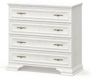 Comoda pin alb anderson IRYS, PAL laminat, cu 4 sertare, 93x39x89 cm