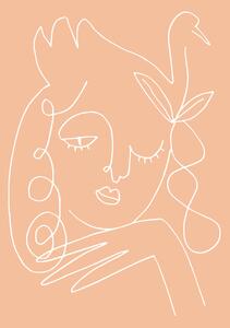 Ilustrare Swan Woman Peach, Pictufy Studio, (26.7 x 40 cm)