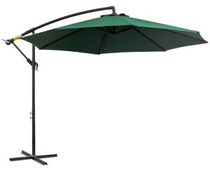 Umbrela Impermeabila cu Brat Lateral Outsunny, Structura Otel, Verde Φ300x250cm | Aosom Romania
