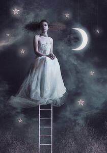 Poster de artă Fairy women at night sky, Vizerskaya, (26.7 x 40 cm)