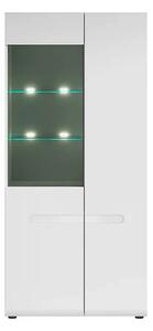 Vitrina AZTECA TRIO, alb, PAL/sticla, cu iluminare LED, 90x41x193 cm