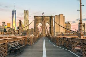 Fotografie de artă Brooklyn Bridge and Lower Manhattan at, Onfokus, (40 x 26.7 cm)