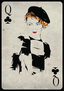 Ilustrare The girl in retro style. Playing card, Verlen4418, (30 x 40 cm)