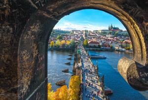 Fotografie de artă Charles Bridge, Prague, Lichtwolke, (40 x 26.7 cm)