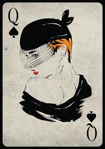 Ilustrare The girl in retro style. Playing card, Verlen4418, (30 x 40 cm)