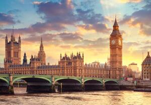 Fotografie de artă The Big Ben in London and the House of Parliament, mammuth, (40 x 26.7 cm)