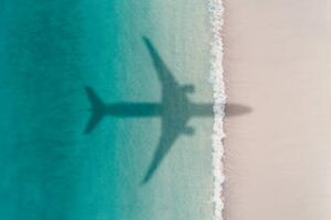 Fotografie de artă Aerial shot showing an aircraft shadow, Abstract Aerial Art, (40 x 26.7 cm)