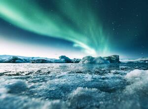 Fotografie de artă aurora borealis in iceland at jakulsarlon, franckreporter, (40 x 30 cm)