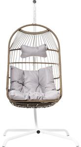 Scaun cuib pliabil 198x76x60 cm maro/gri