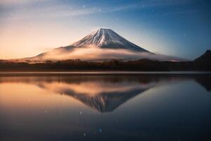 Fotografie de artă Fuji Mountain Reflection with Morning sunrise, Jackyenjoyphotography, (40 x 26.7 cm)
