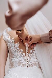 Fotografie de artă wedding dress with corset and lacing, Andreua, (26.7 x 40 cm)
