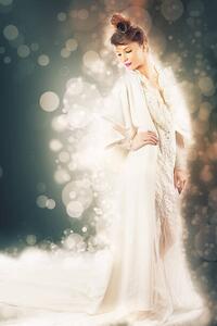 Fotografie de artă Beauty fashion model dressed in white, Pilin_Petunyia, (26.7 x 40 cm)