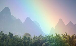 Fotografie de artă View of rainbow by mountains., Grant Faint, (40 x 24.6 cm)