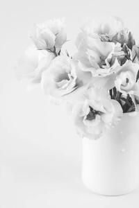 Fotografie de artă Beauty Eustoma flowers in vase. Black, white_caty, (26.7 x 40 cm)