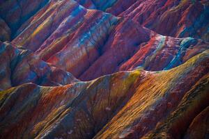 Fotografie de artă Rainbow mountains, Zhangye Danxia geopark, China, kittisun kittayacharoenpong, (40 x 26.7 cm)
