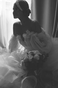 Fotografie de artă cheerful bride - stock photo, Serhii Mazur, (26.7 x 40 cm)