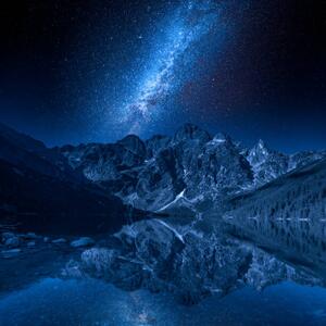 Fotografie de artă Milky way and lake in the, Shaiith, (40 x 40 cm)