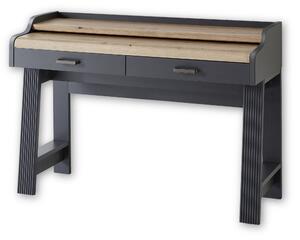 Birou JASMIN, gri grafit/stejar artisan, PAL, 120x53x84 cm