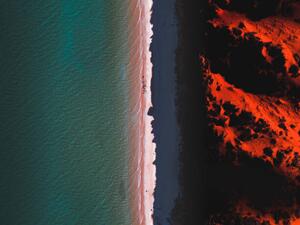 Fotografie de artă Aerial shot of Cape Peron at, Abstract Aerial Art, (40 x 30 cm)