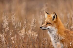 Fotografie de artă Close-up of red fox on field,Churchill,Manitoba,Canada, Rick Little / 500px, (40 x 26.7 cm)