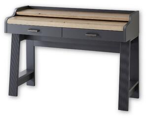 Birou JASMIN, gri grafit/stejar artisan, PAL, 120x53x84 cm