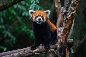 Fotografie Red Panda, close-up of a bear on a tree, Jackyenjoyphotography, (40 x 26.7 cm)
