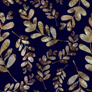 Ilustrație branches and leaves with golden texture, dnapslvsk, (40 x 40 cm)