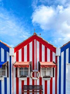 Fotografie de artă Traditional colorful striped houses in Costa, Isabel Pavia, (30 x 40 cm)
