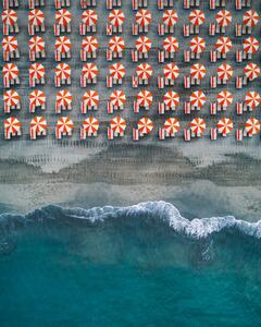 Fotografie de artă Aerial shot showing rows of beach, Abstract Aerial Art, (30 x 40 cm)