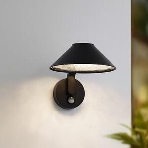 Aplică de perete Lindby LED Capelo, negru, aluminiu, senzor, Ø20cm