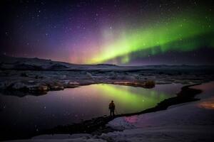 Fotografie de artă Aurora Borealis or Northern lights in Iceland, Arctic-Images, (40 x 26.7 cm)