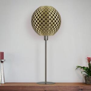 Lampă de masă Flechtwerk sferă cu picior, auriu