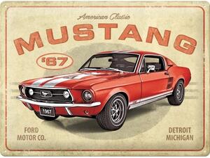 Placă metalică Ford Mustang - GT 1967 Red, (40 x 30 cm)