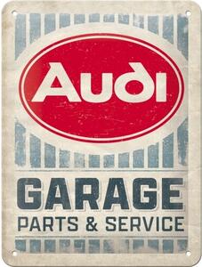 Placă metalică Audi - Garage Parts & Service, (15 x 20 cm)